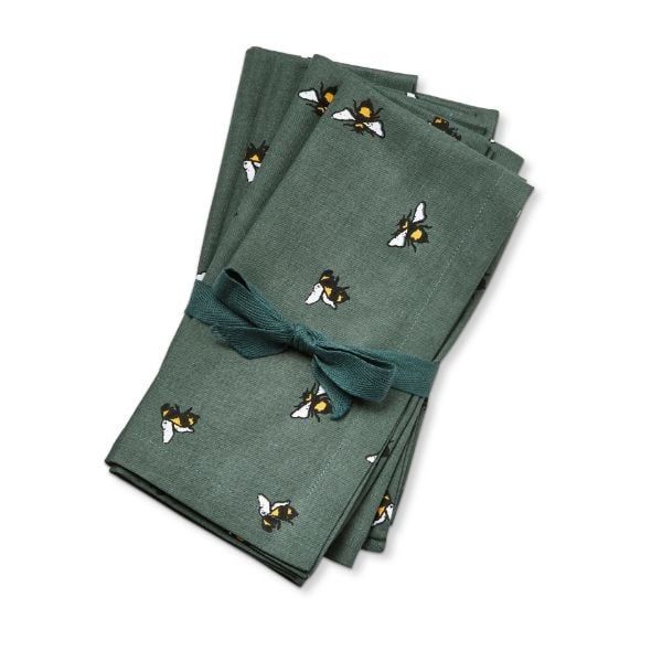 Honey Bee Napkins S/4 - Green