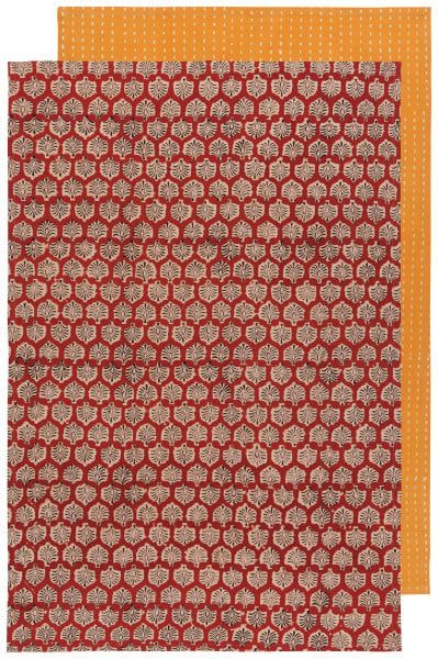 Field Block Print Tea Towel - S/2