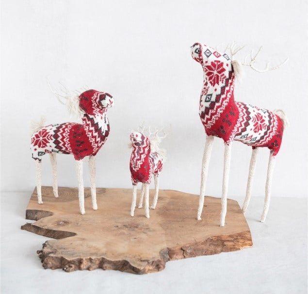 Cotton Knit &amp; Wire Reindeer - Small