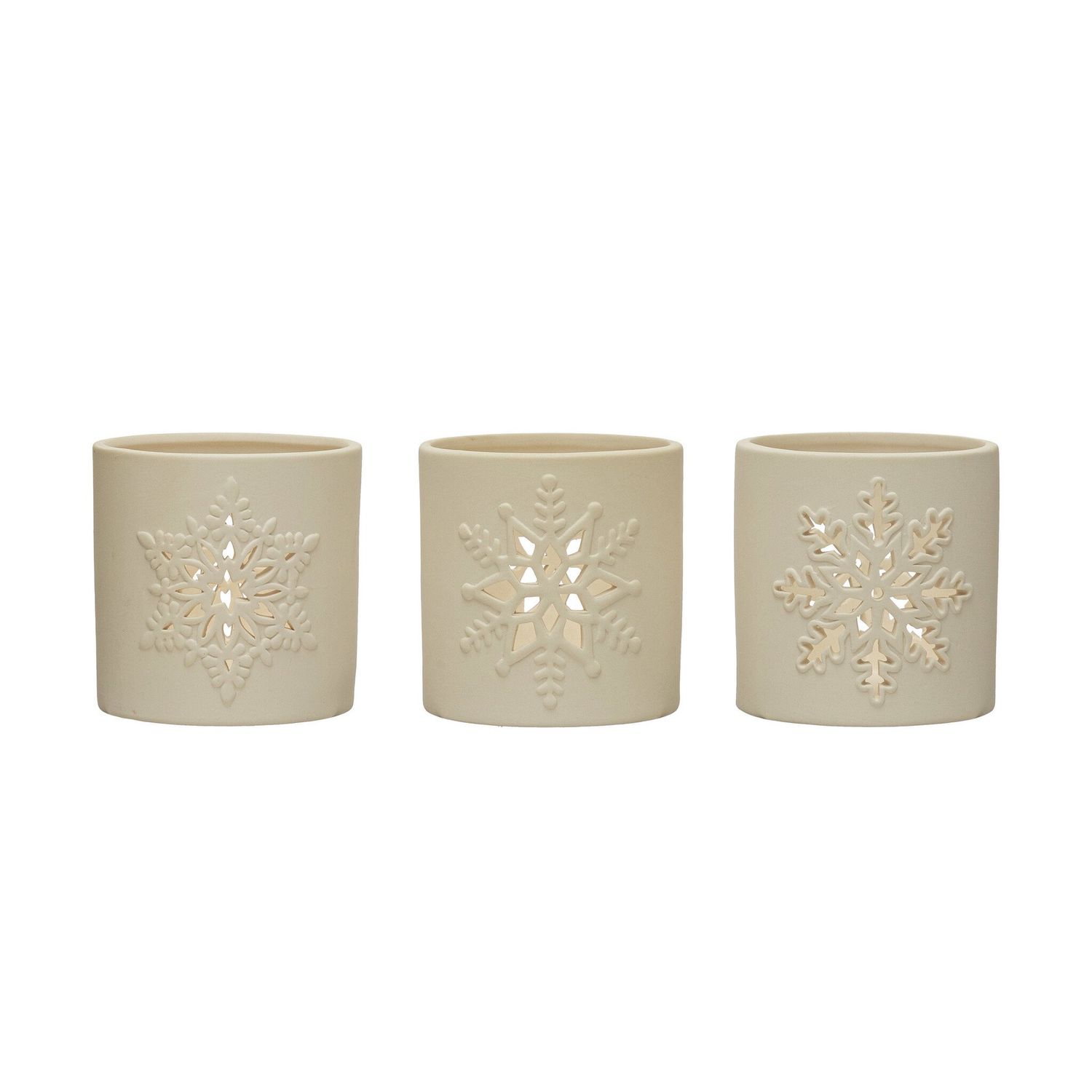 3 1/4&quot; Stoneware Bisque TeaLight Holder