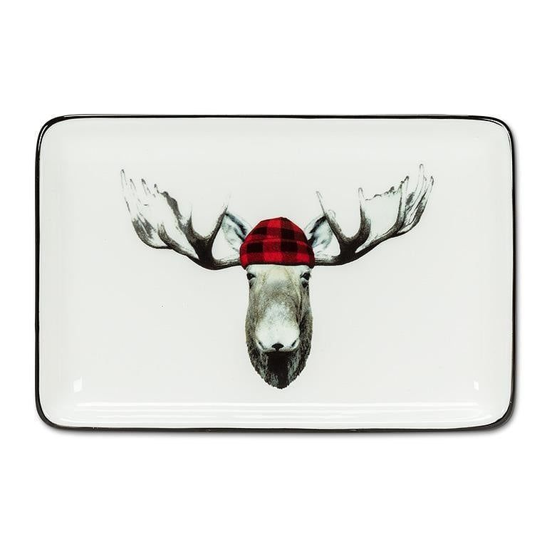 Red/Black Moose Rectangle Plate 4X6 - L