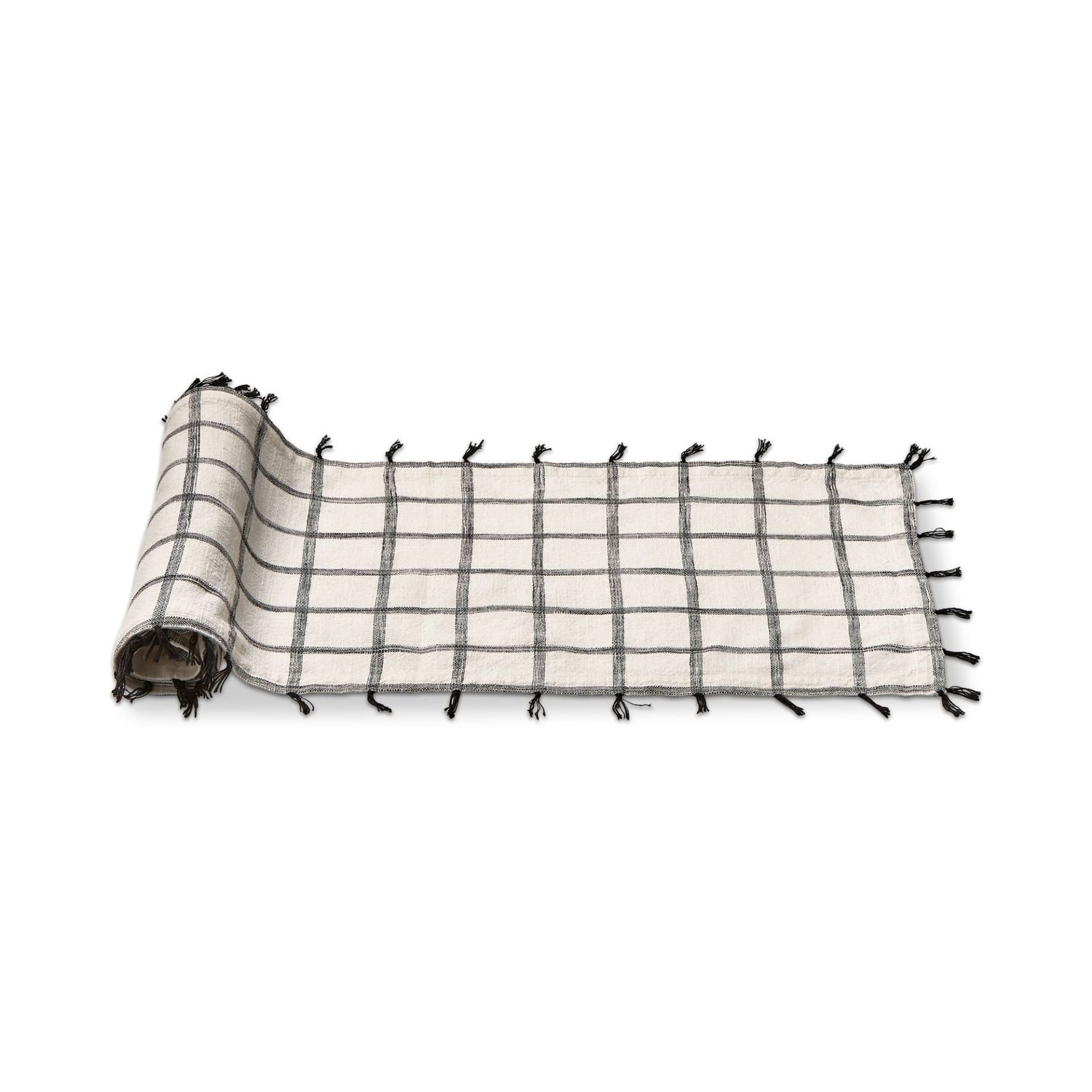 Tassel Check Table Runner - 72&quot;