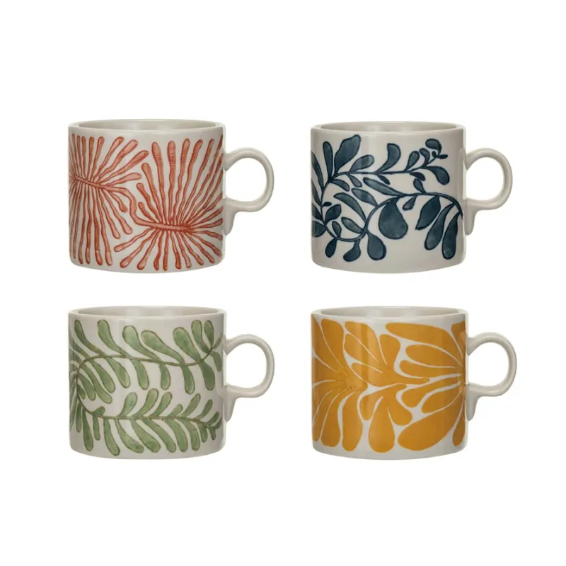 Hand Painted Stoneware Mug - Abstract