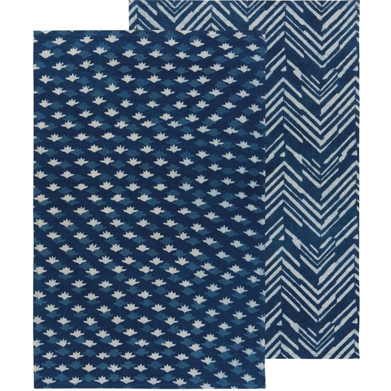 Dishtowel - Inlet Block Print S/2