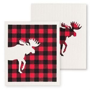 Buffalo Check Moose Swedish Dishcloth Set