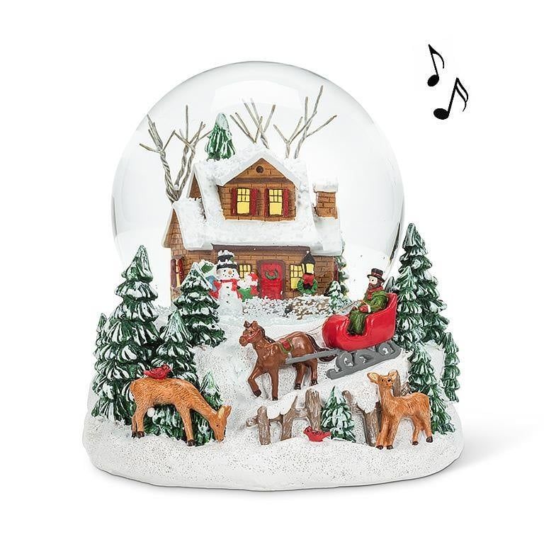Village Snow Globe w/Music