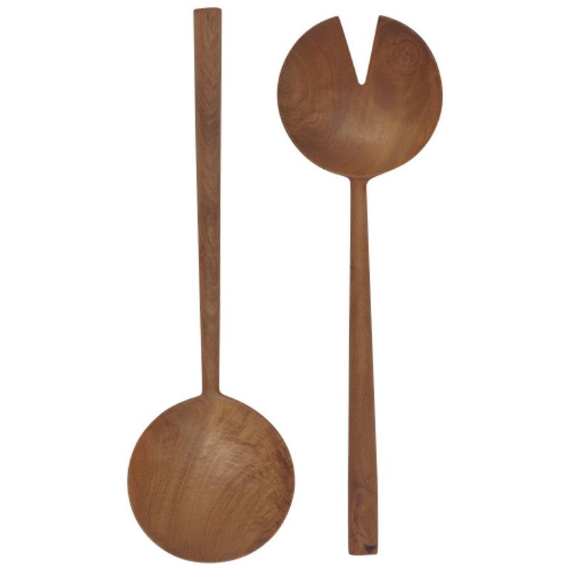 Teak Wood Round Servers S/2