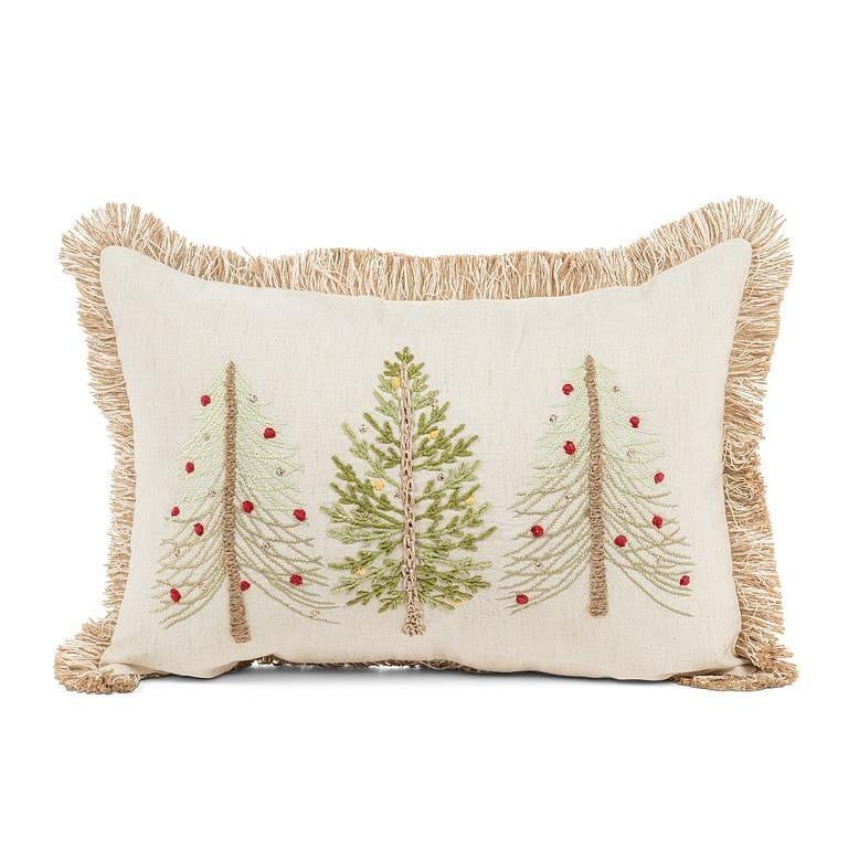 Christmas Tree Trio Lumbar Toss Pillow