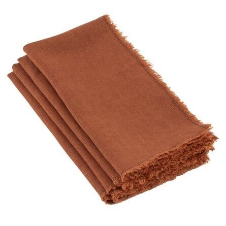 Lina Linen Napkins S/4 - Burnt Umber