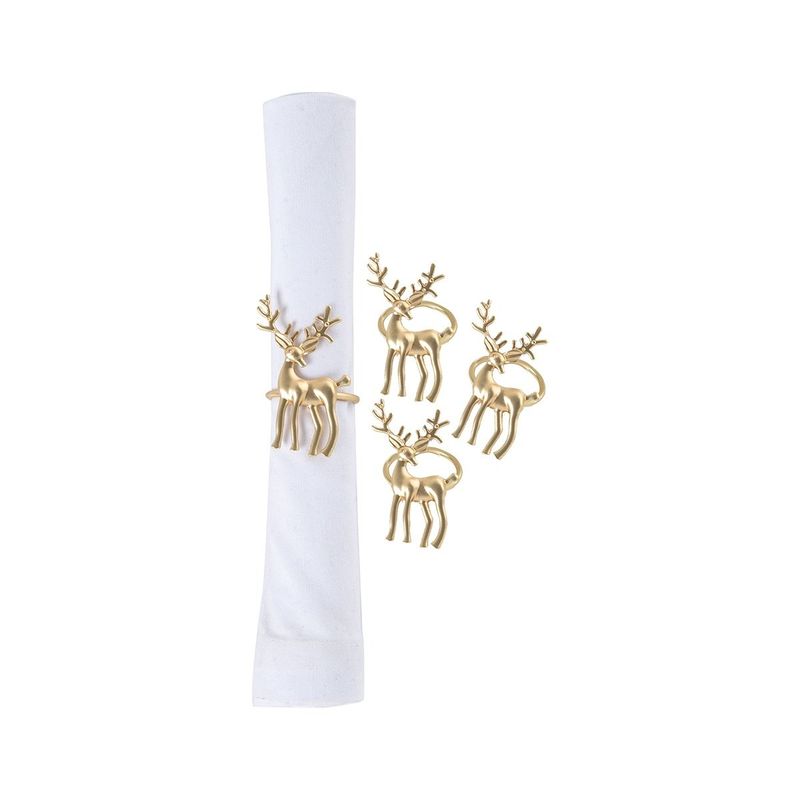 Gold Deer Napkin Ring S/4