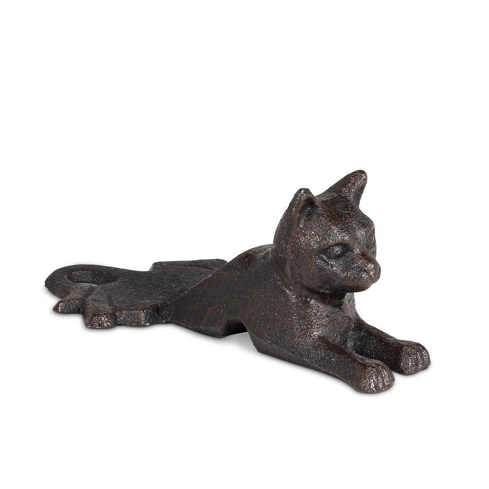 Laying Cat Door Wedge Antique Black - 6&quot;
