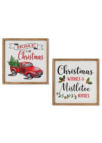 Holiday Wood &amp; Metal Embossed Sign