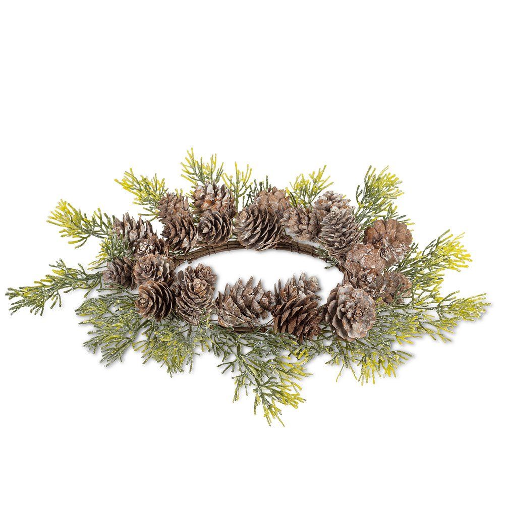 Pinecone &amp; Pine Candle Ring - 10&quot;