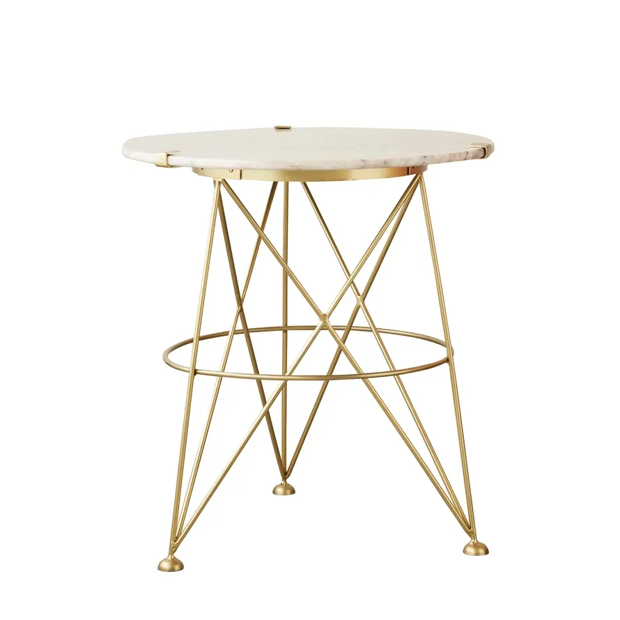 Marble Top Table w/Brass Legs