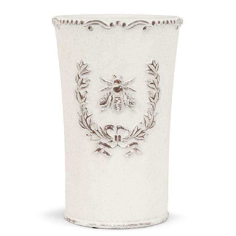 Tall Emboss Bee in Crest Planter - 9&quot;
