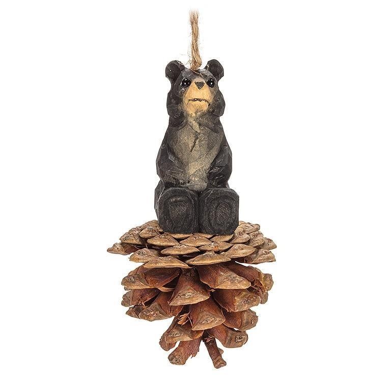 Bear on a Pinecone Ornament