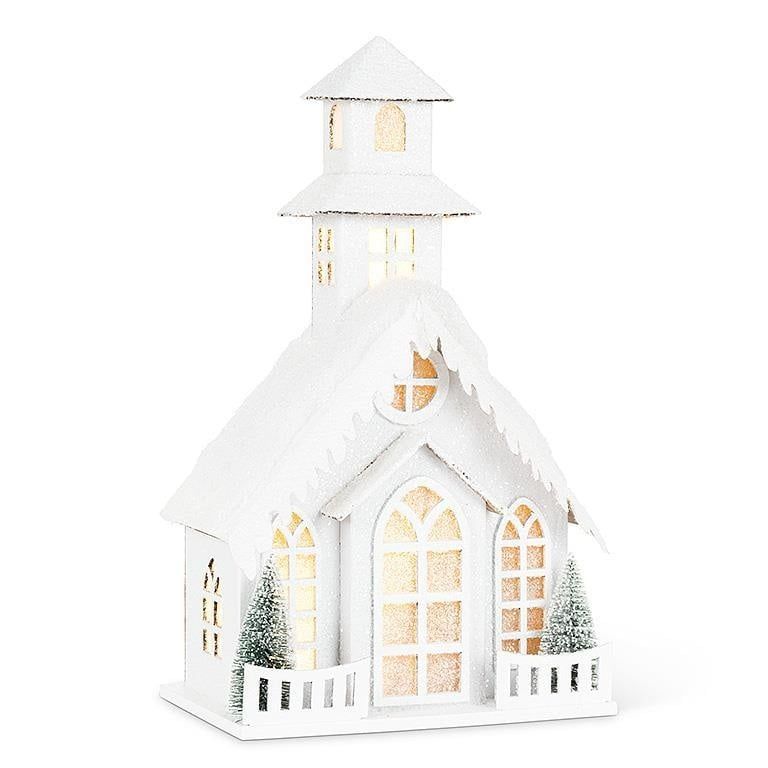 Snowy House w/LED - 4.75X7&quot;