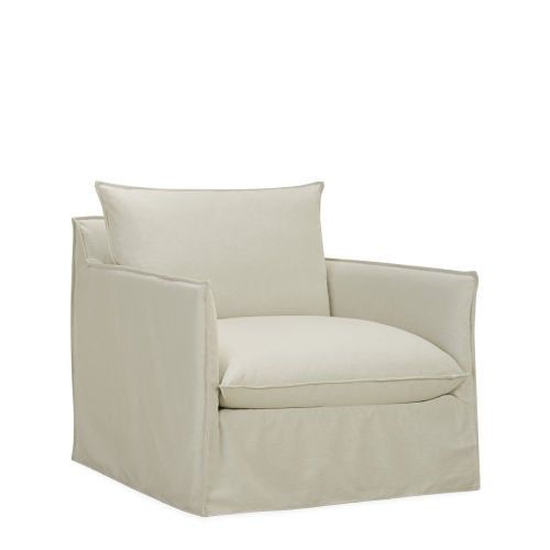 1957 Slipcovered Swivel Chair - Reid Silver
