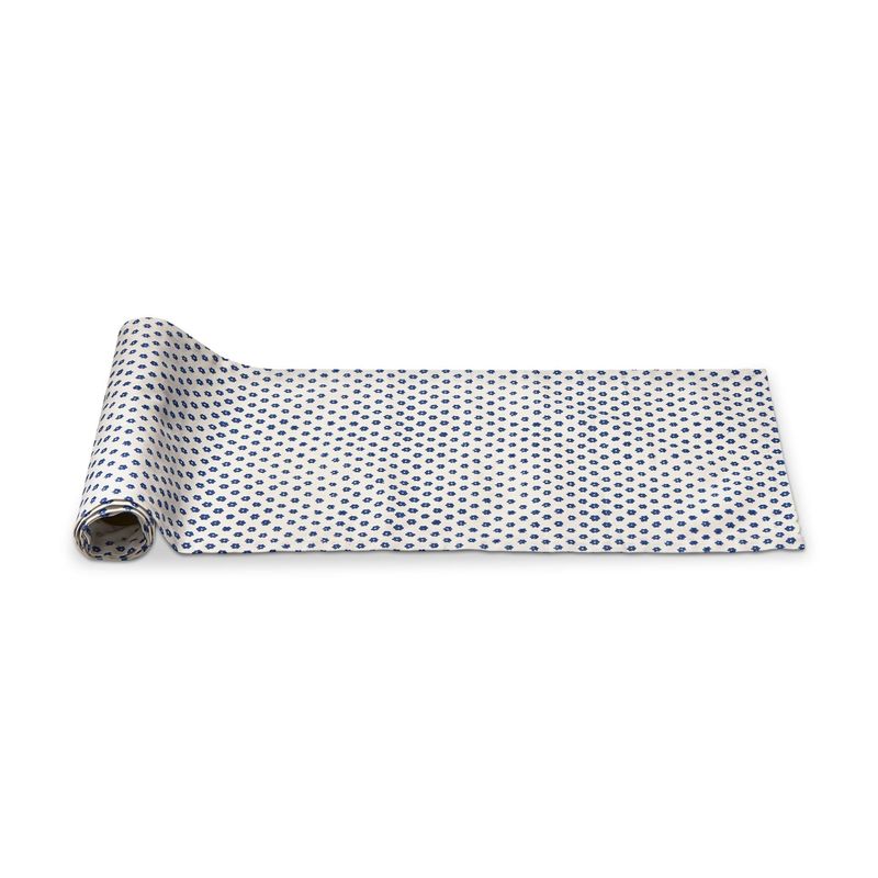 Daisy Artisan Block Print Table Runner - 72&quot;
