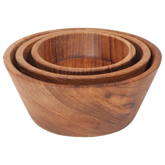 Teak Pinch Bowl Set