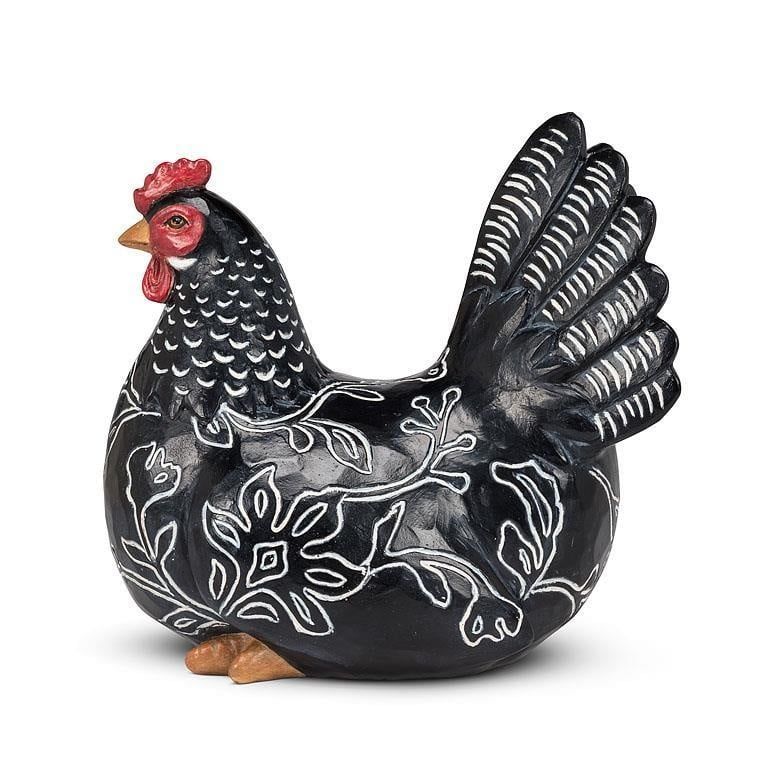 Sitting Engraved Hen - 8&quot;L