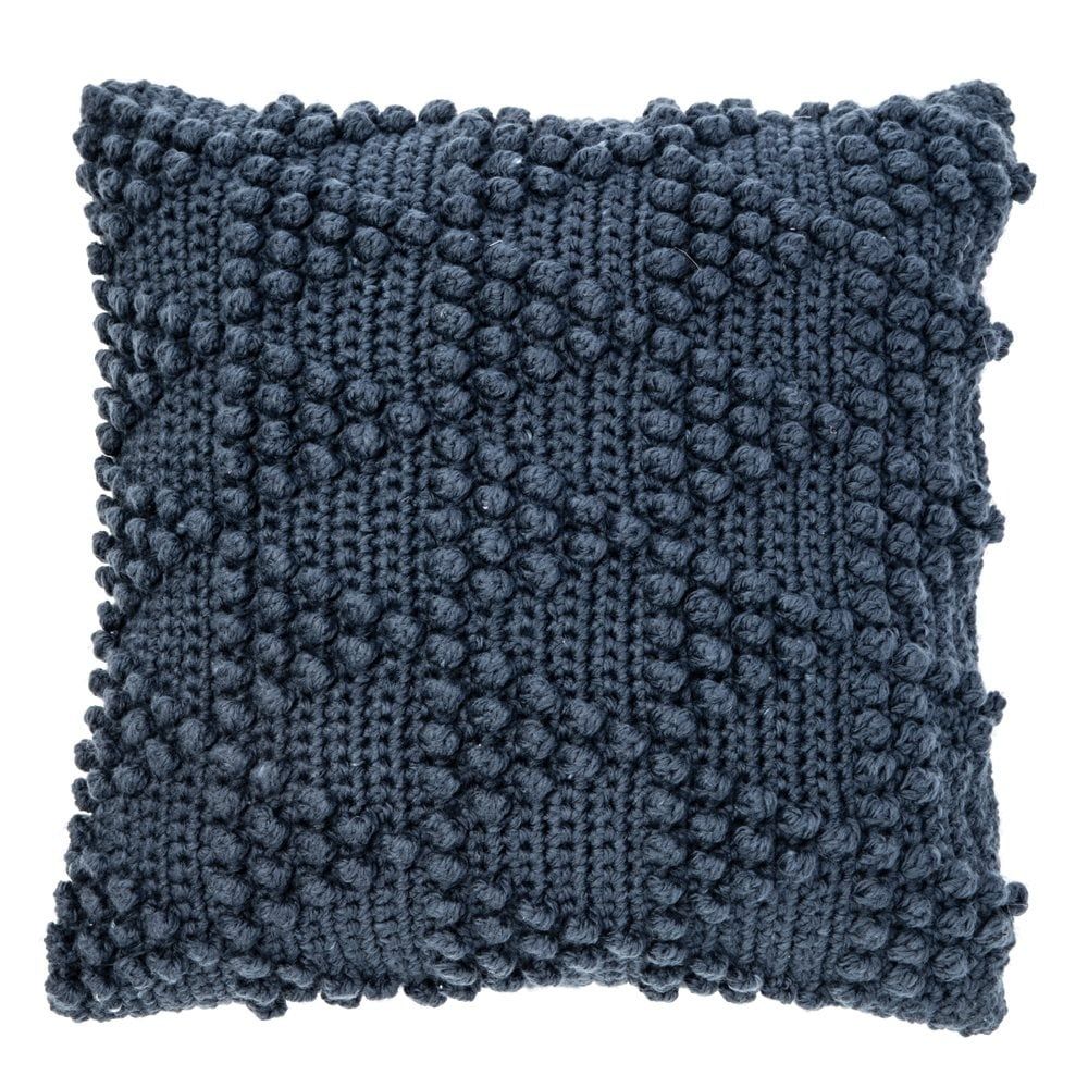 Bubble Knitted Navy 25x25 Pillow