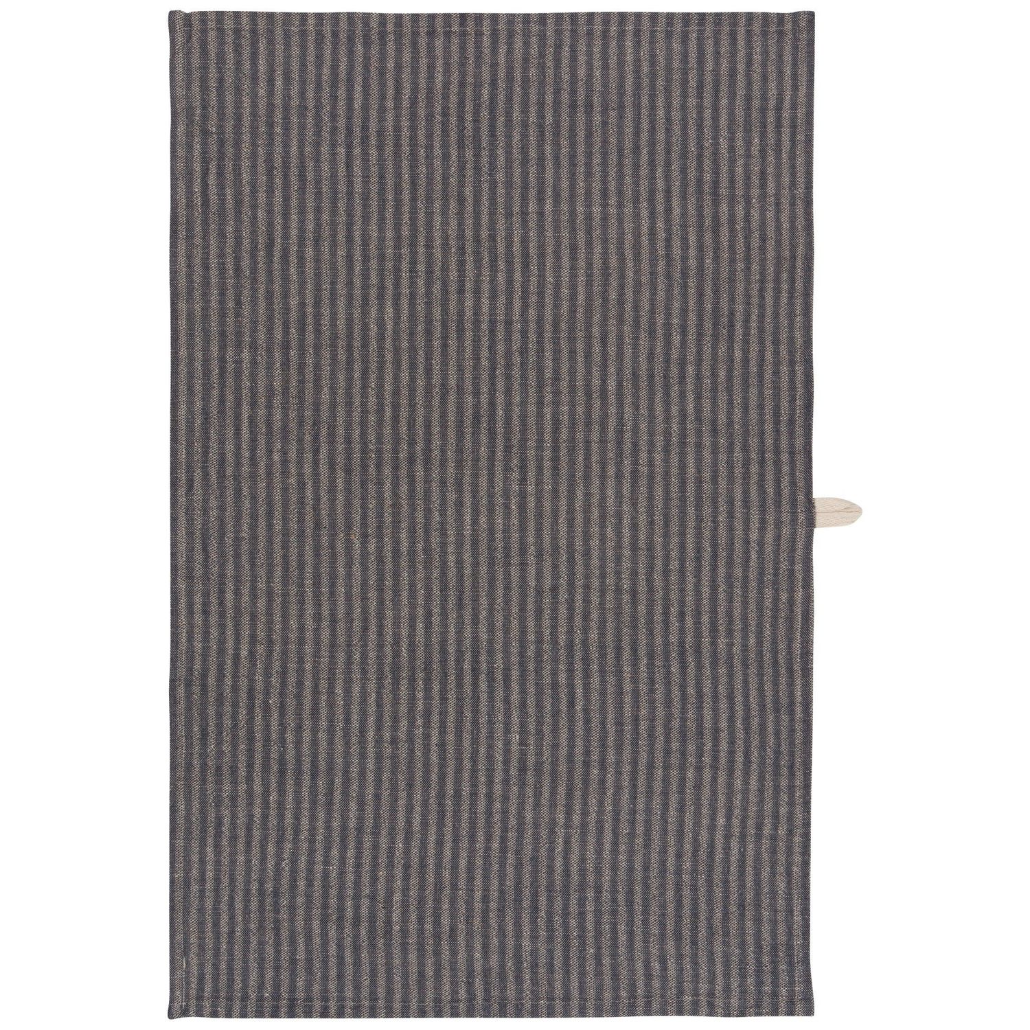 Linen Stripe Dishtowel - Midnight