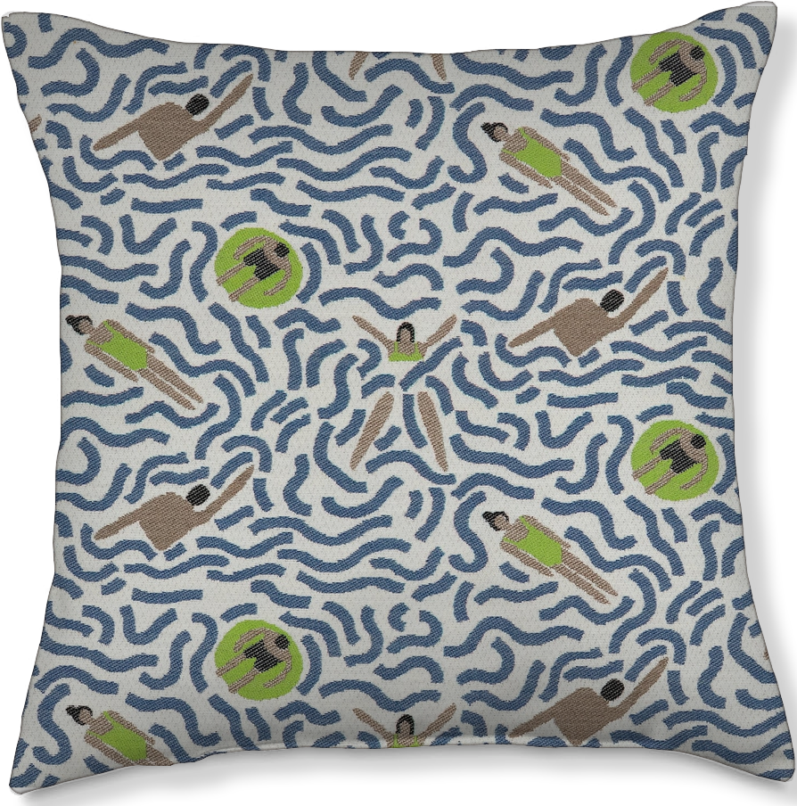 Blue Swimmers 20x20 Toss Pillow