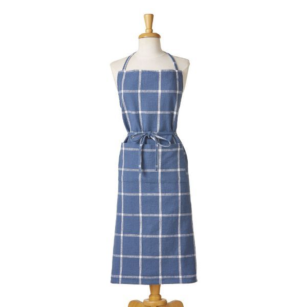 Classic Check Slub Apron - Blue