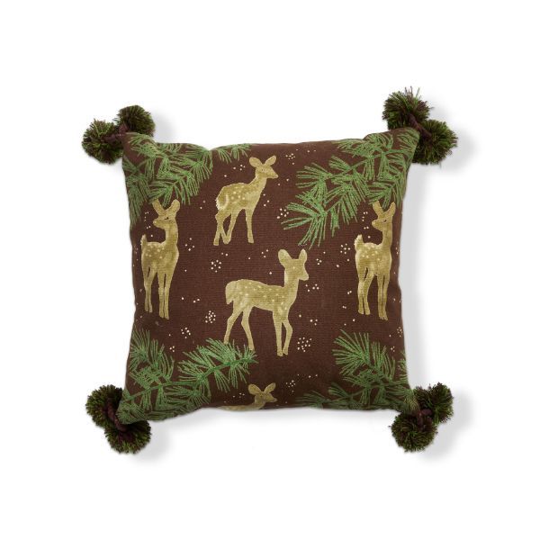 Wilde Pine Deer Toss Pillow - 12&quot; x 12&quot;