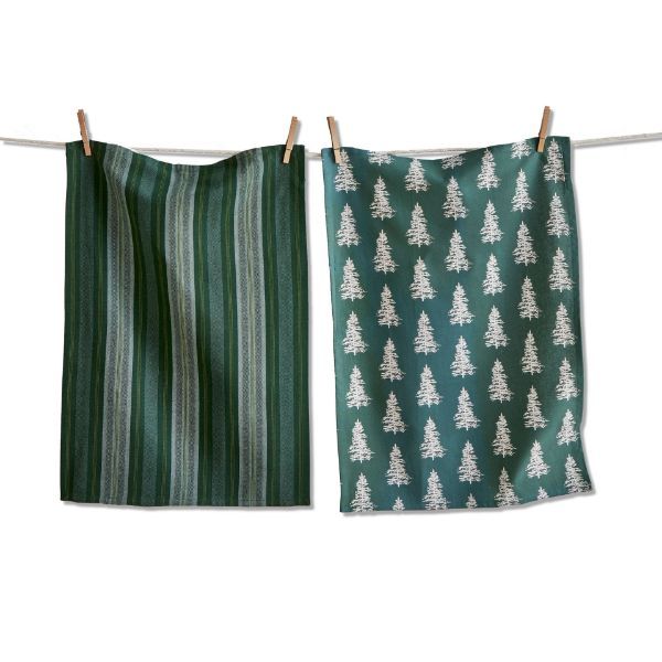 Wilde Pine Tree Dishtowel S/2