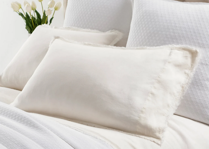 Faye Linen Dove White Sheet Set - Queen