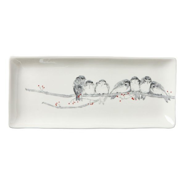 Winter Sketch Bird Platter