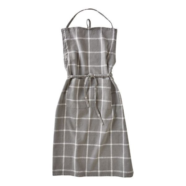 Classic Check Slub Apron - Gray