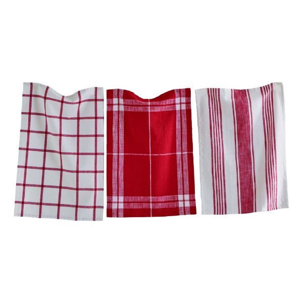 Classic Dishtowel S/3 - Red