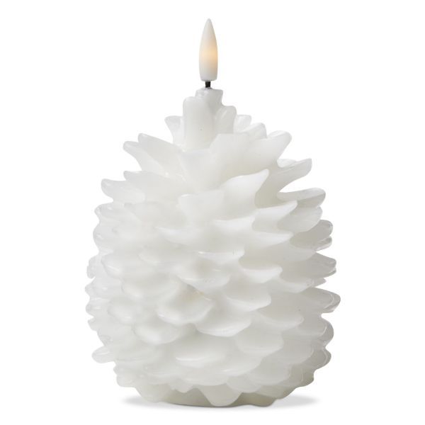 Pinecone LED White Candle