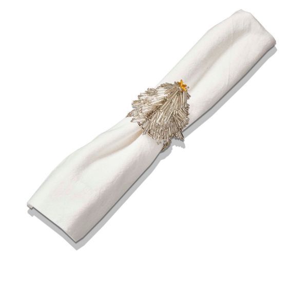Beaded Tree Napkin Ring - Silver
