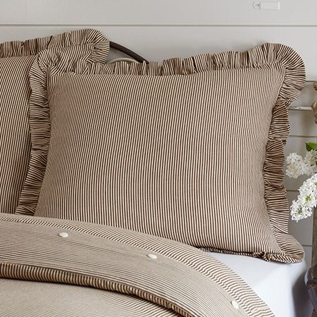 Farmhouse Stripe Ruffle Euro Sham