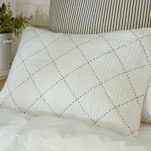 Pickstitch Black Sham
