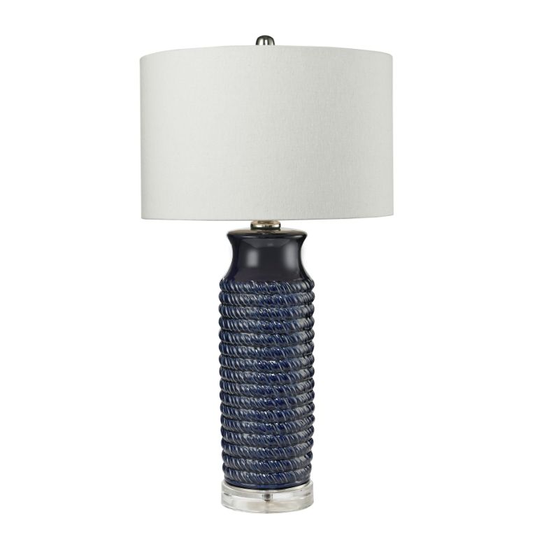 Navy Wrapped Rope Table Lamp