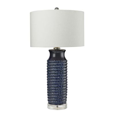 Navy Wrapped Rope Table Lamp