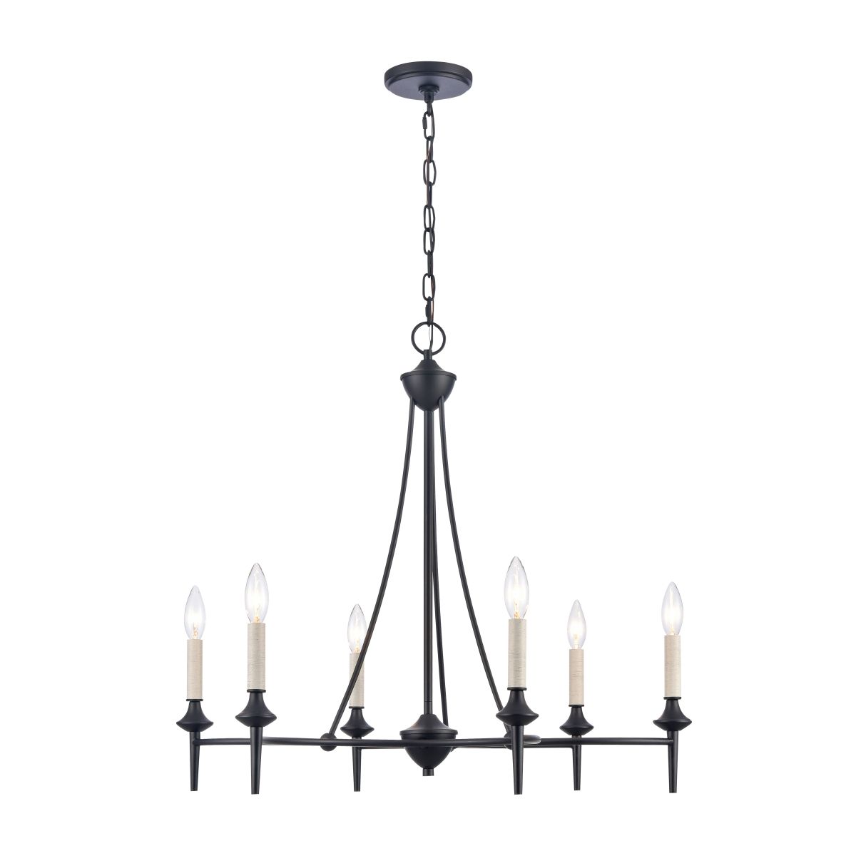 Soloman 6-Light Chandelier - Matte Black
