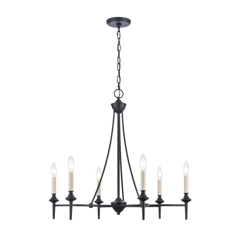 Soloman 6-Light Chandelier - Matte Black