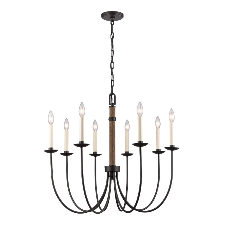 Neville 8-Light Chandelier - Charcoal Black