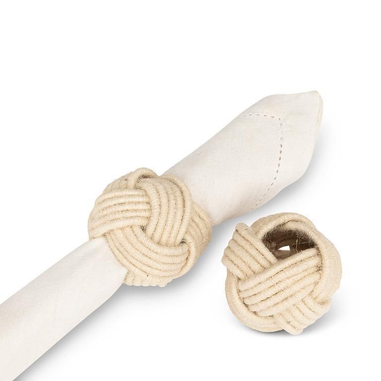 Jute Braided Napkin Ring - White