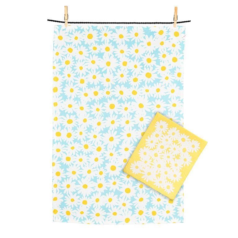 Daisies Dishcloth &amp; Kitchen Towel
