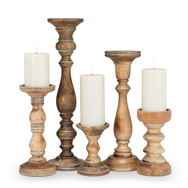 Turned Pillar Candle Holder -
