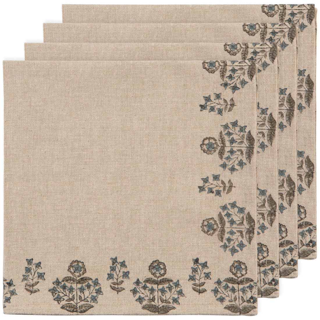 Block Print Salvia Napkins S/4