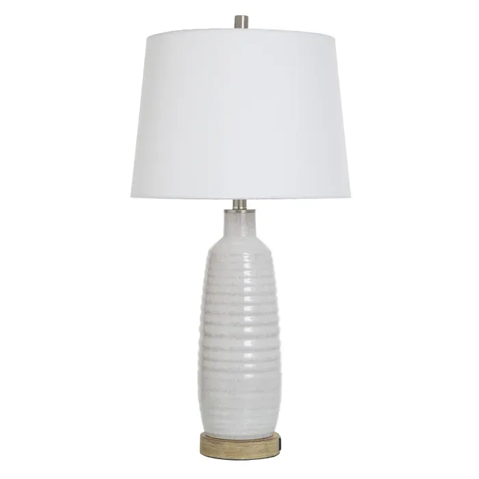 White Washed Table Lamp