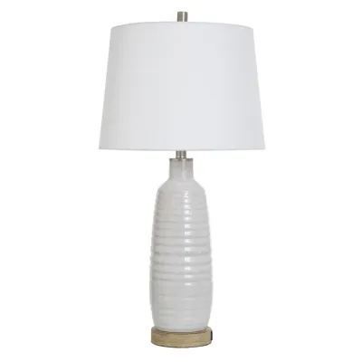 White Washed Table Lamp